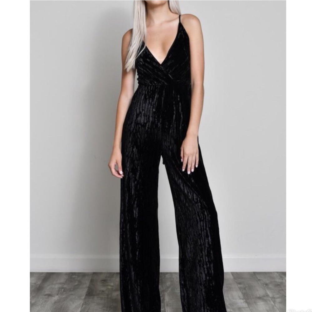 Crushed velvet jumpsuit